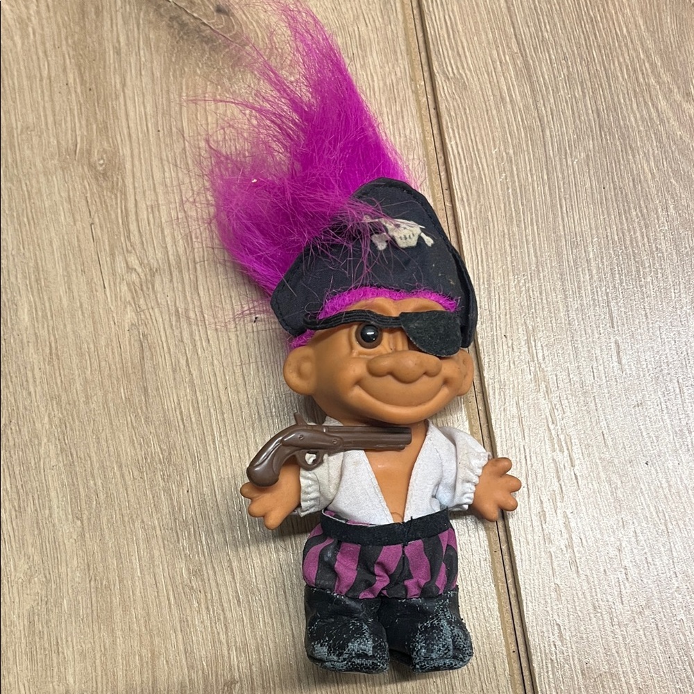 Pirate Troll Doll with Pink Hair